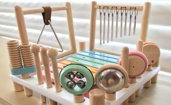 Classic nursery toys in pastel