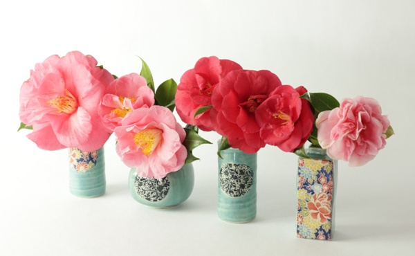 Bud vases in new spring colours